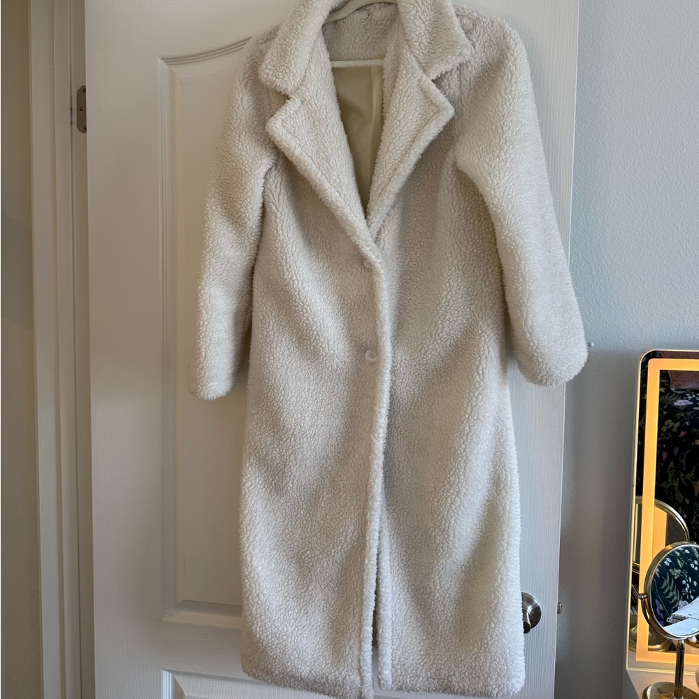 Women's Cream Teddy Coat